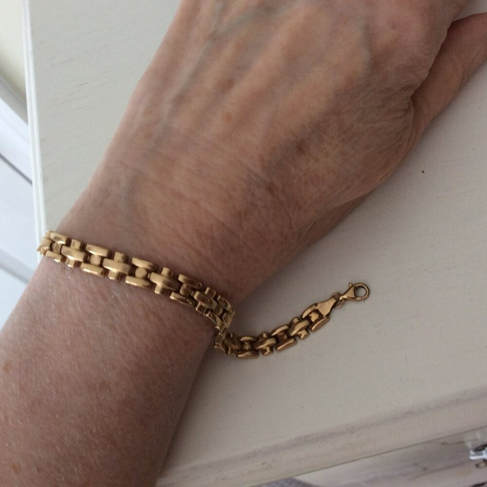 10k Real Solid Gold Link Bracelet - image 1
